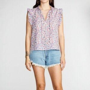 NWT BB Dakota x Steve Madden Ditsy Top Floral Flutter Sleeve Women’s Size Large